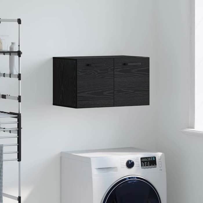 Noir Armoire Murale Chêne noir 60x36 5x35 cm Bois dingénierie - Meuble Rangement LV39980