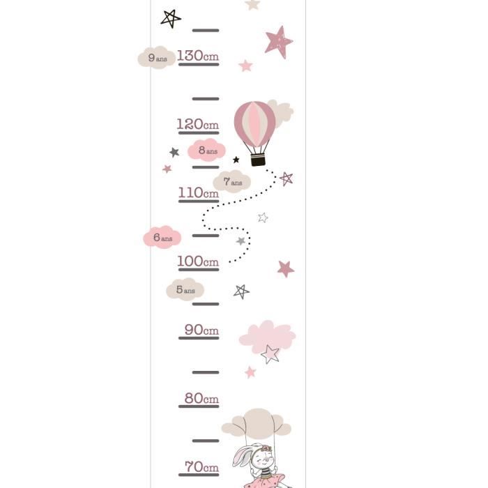 Adzif Biz Sticker Toise Murale Enfant Avion Rose Mesure Croissance Enfant Adhesif Brillant Et Permanent Cdiscount Maison