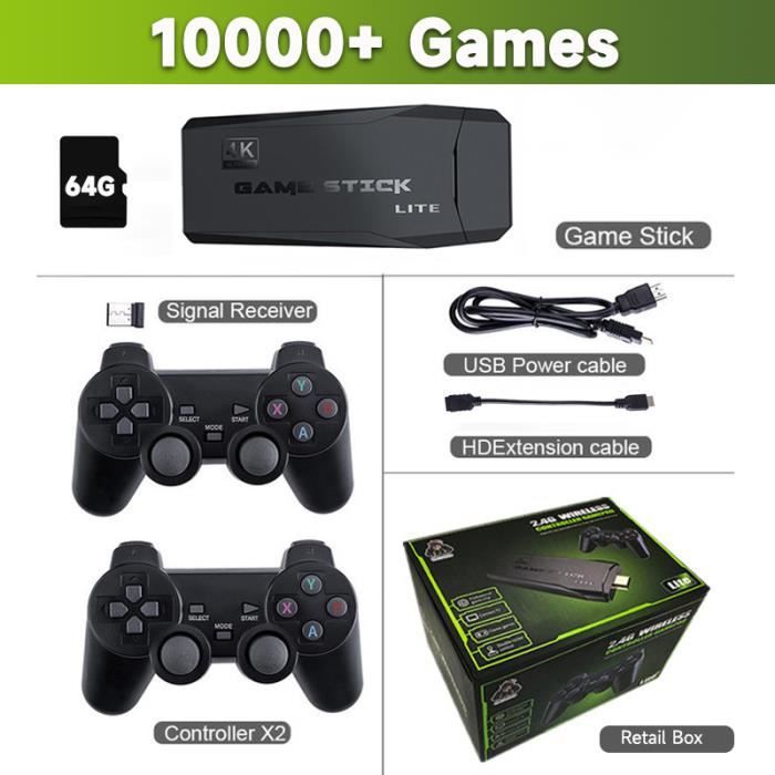 M8-64G-10000-jeu-Console De Jeux Vidéo Rétro 4k Gd10, Sortie Hdmi Hd, Ultra Faible Latence, 2.4g, Deux Poig