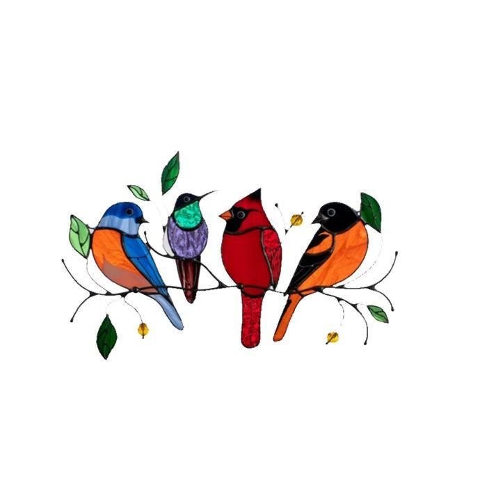 Tapisserie Oiseaux multicolores en bande dessinée Look chambre enfant déco