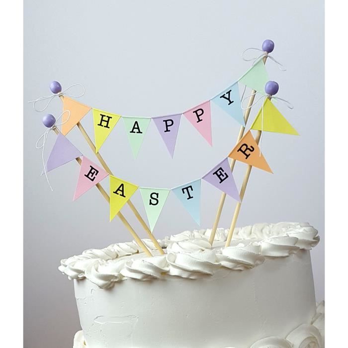 Joyeuses Paques Forme De Gateau Pastel Bunting 4 Polonais Avec Des Perles 219 3s2kdu Cdiscount Maison