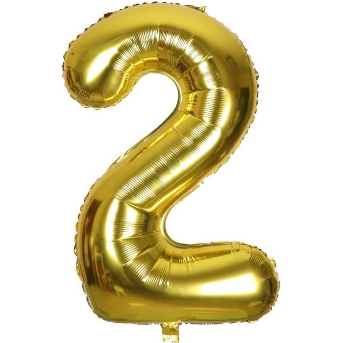 Ballon Gonflable Chiffre 2 pour la Décoration d'anniversaire 2 Ans