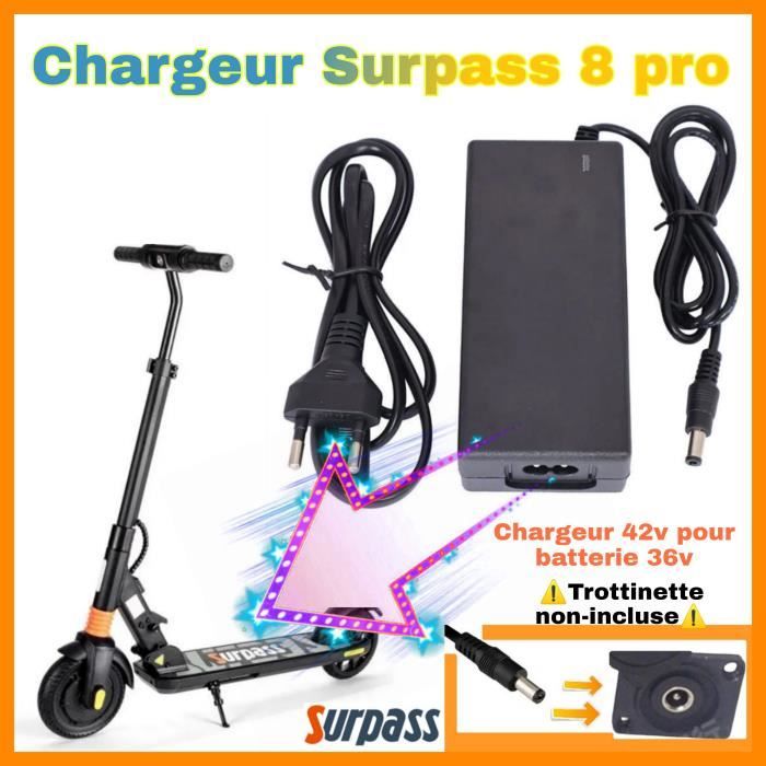 Chargeur 42v Surpass 8 pro pour trottinette électrique Surpass 36v [chargeur 42v pour batterie 36v]