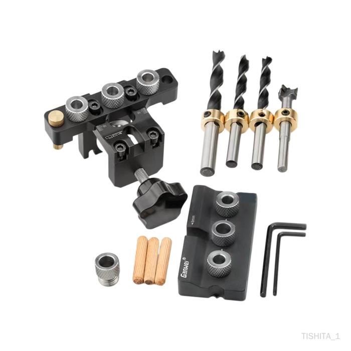 Gabarit De Perçage Autocentré Pour Chevilles - 5 Tailles SAE (1/4" à 1/2") - Aluminium Et Acier - Neuf