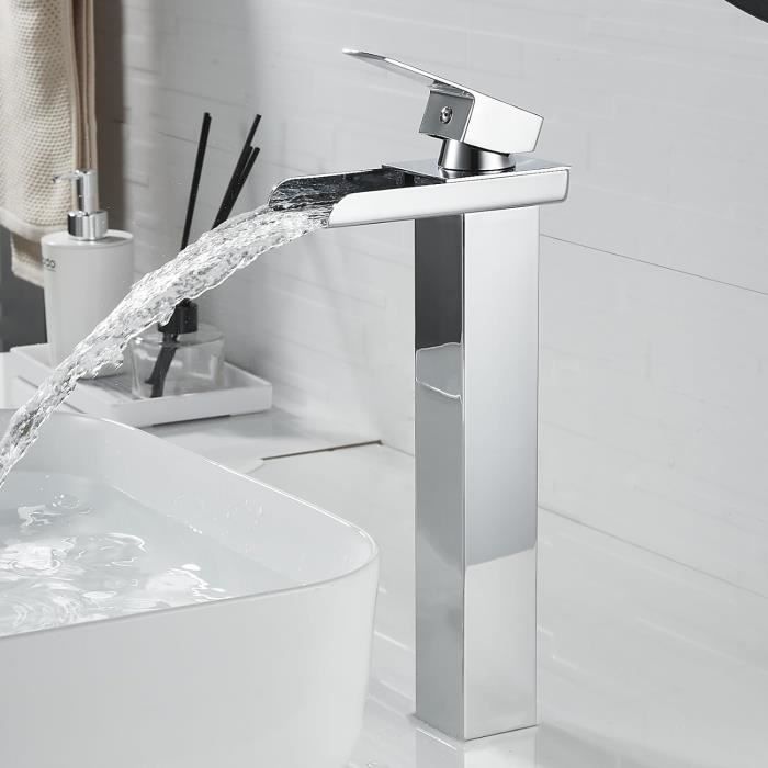 iVIGA Robinet de Lavabo Cascade pour Salle de Bain, Mitigeur de Lavabo
