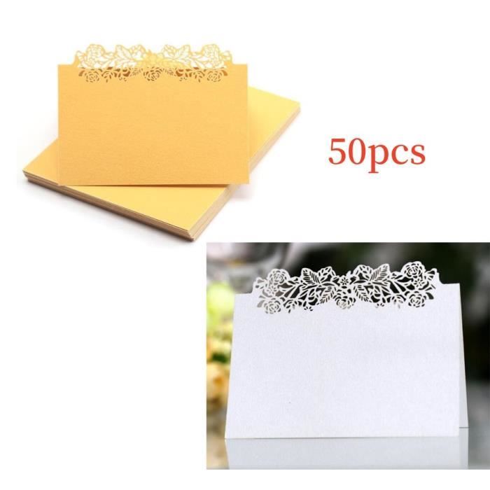 Lot De 50 Marque-places Papillon Pour Mariage - Format 9x12 Cm - Carton Nacré - Pour Noms, Numéros De Table, Voeux - Décoration De Fête - 12