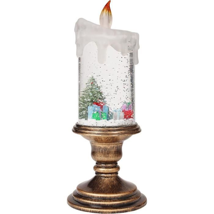 Konstsmide Décorations De Noël LED Lanterne Boule à Neige Bonhommes De Neige /intérieur, Minuterie De 5 Heures/Fonctionne Avec 3 Piles AA 1,5 V