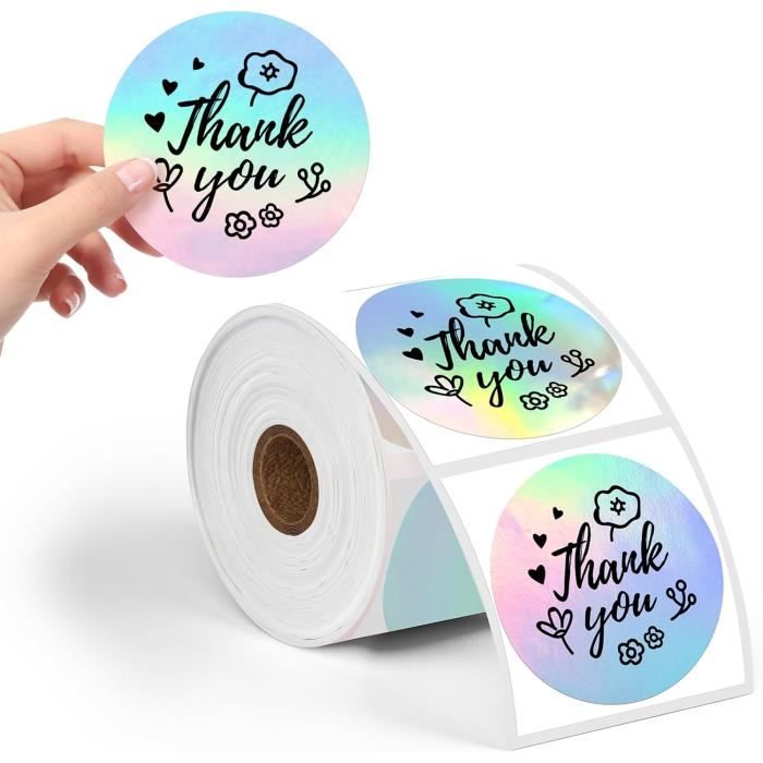 MUNBYN 750 Étiquettes Rondes Thermiques Papier Kraft 2x2" – Autocollantes, Résistantes Huile/Eau, Pour Logo & Adresse