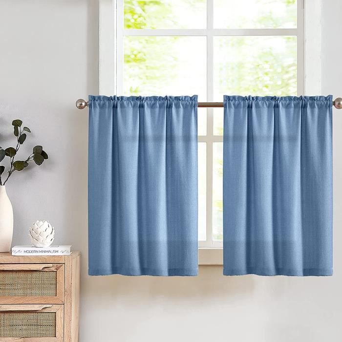 Rideaux Voilage Rideaux Brise-bise Gaufrés - Lot De 2 Pour Fen Tres 90x115 Cm 202542 - 5