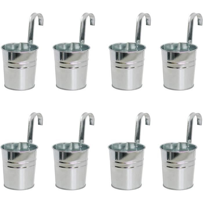 8 Pots de Fleurs en résine à Suspendre au Mur Vertical pour Jardin, Salon, fenêtre, intérieur ou extérieur, pour Cuisine, Herbes aromatiques, Balcon, Balustrade, étagère, clôture, Treillis décoratif P