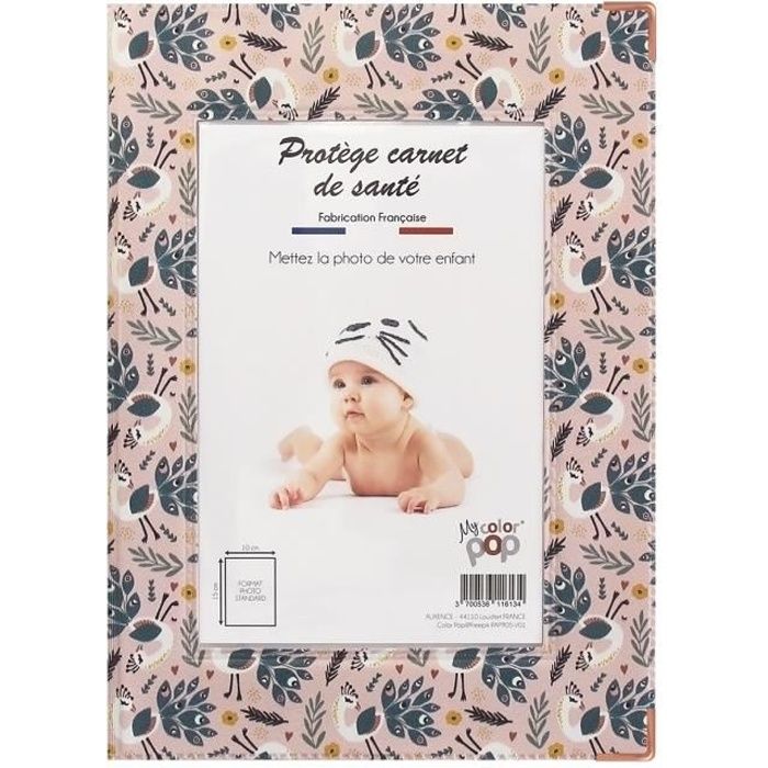 Protège carnet santé enfant personnalisable couleur motif en paon Color Pop  - FRANCE 22 x 16 cm - Cdiscount Puériculture & Eveil bébé