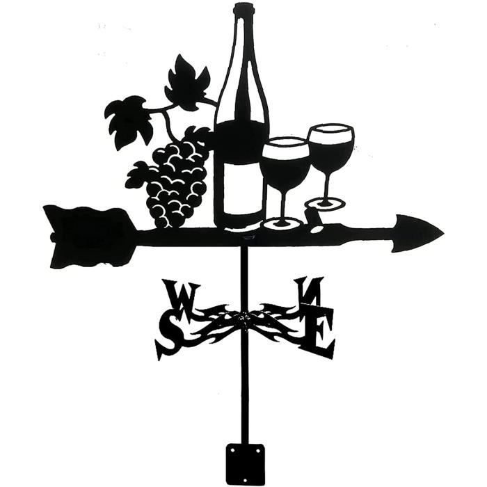 Station Météo 3 En 1 Avec Pluviomètre, Girouette Et Thermomètre – Piquet Métal Pour Jardin, Cour – Déco Et Utile