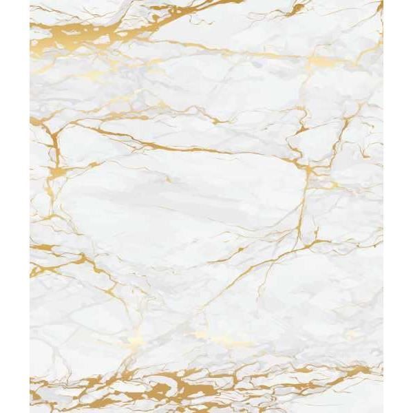 Crédence Cuisine DEQORI En Verre - Motif Marbre Doré 60x60 Cm - Protection Murale Élégante