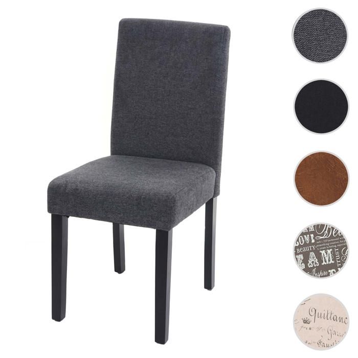 Chaise de salle à manger Littau tissu textile gris anthracite pieds foncés Chaise de salle à manger Littau tissu textile gris anthracite pieds foncés