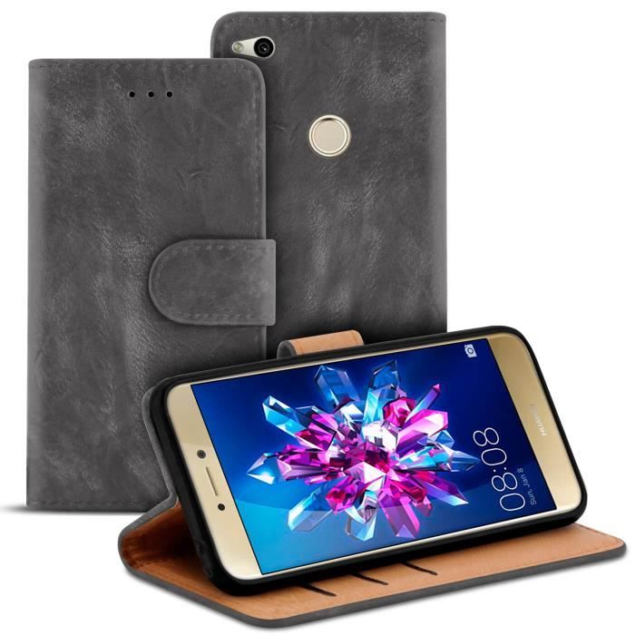 Coque Huawei P8 Lite 2017, étui portefeuille en cuir Oxford