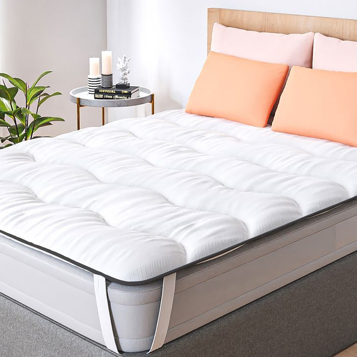 Somnhavn Surmatelas en Laine mérinos Biologique, 100% Laine Naturelle, hypoallergénique, Doux et épais, pour Toutes Les Saisons, Fait à la Main et respectueux de l'environnement, 160x200