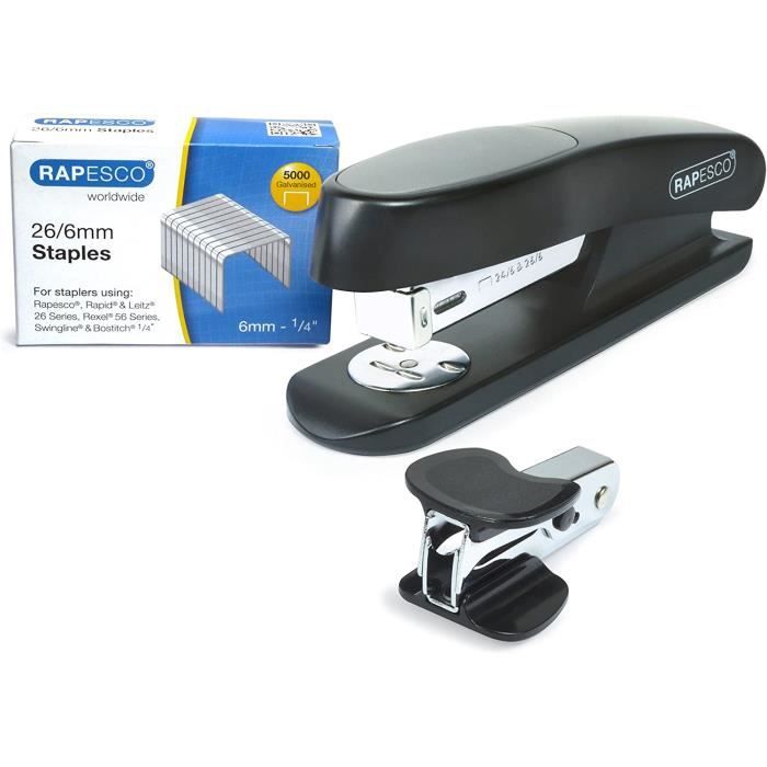 Grande Agrafeuse De Bureau 35 Feuilles – Avec 5000 Agrafes + Extracteur, Noire, Professionnelle