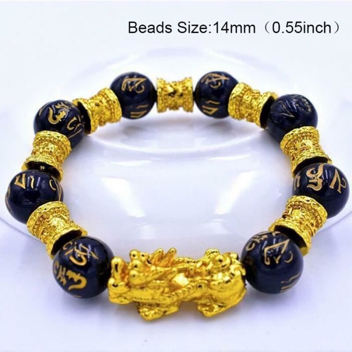 Kodbww Pixiu Bracciale ricchezza braccialetto porta fortuna e ricchezza Feng Shui braccialetti portafortuna amuleto gioielli per uomini donne lega
