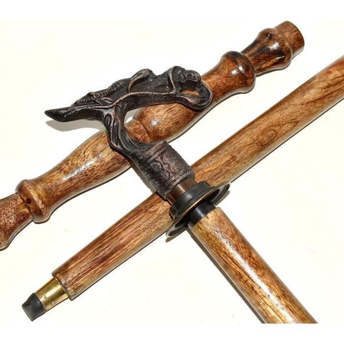 Canne De Marche-Canne De Style Vintage, Fabriquée À La Main, Sculptée