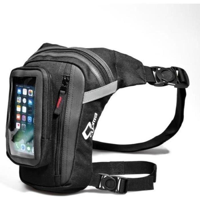 Sac De Taille Ceinture Toile Noire – Multi-usage : Voyage, équitation, Moto (NEUF)