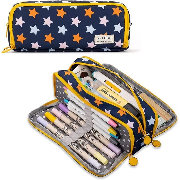 Trousse à Crayons Sur Pied Motif Léopard - Grande Capacité 21x5x15 Cm, Nylon, Pour école, Bureau, Cadeau