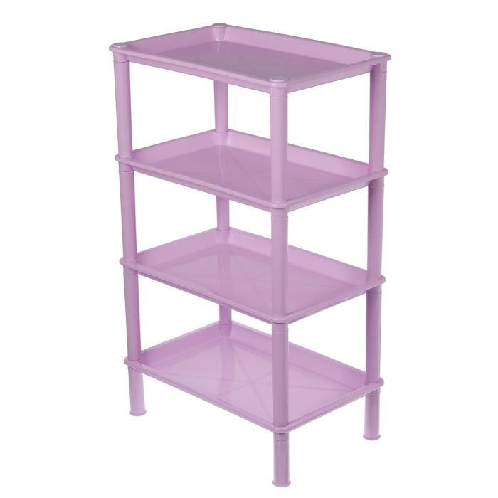 étagère de rangement pour salle de bain et cuisine - violet - 4 étages - 45 cm de longueur - 71 cm de hauteur