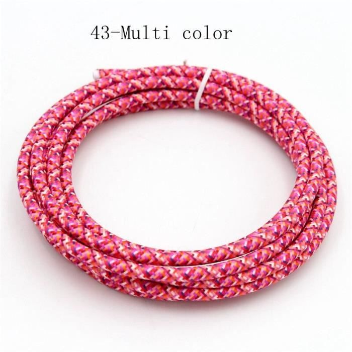 MIJOMA Câble textile coloré 3 m - 2 fils (2 x 0,75 mm²) - Câble en