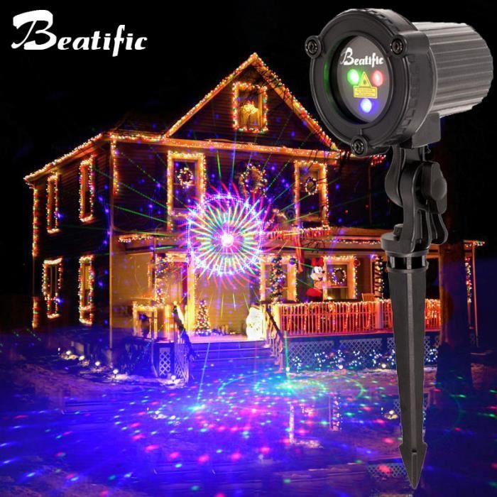 Effets de scène,Projecteur Laser de noël et nouvel an,éclairage  d'extérieur,décorations de jardin pour la maison,rvb [C128684630] -  Cdiscount Maison