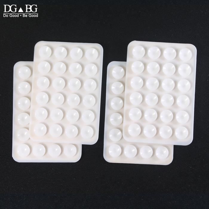 Lot De 4 Ventouses Double Face Pour Téléphone Portable - Noir Et Blanc, Antidérapantes, Pour Selfies Et Vidéos