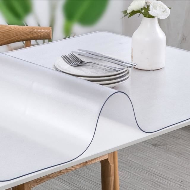 Givré Nappe transparente en PVC, couverture de table, rectangulaire,  imperméable, motif de cuisine, résistant - Cdiscount Maison