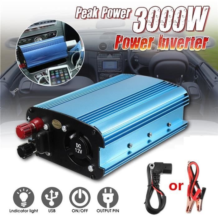 MENTCH Onduleur de Voiture onduleur DC 12v/24v à AC 110V/220V 3000W
