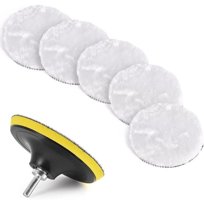 Kit 7 Pièces Tampons Polissage Voiture 150mm - Éponges Nid D'Abeille & Microfibre Pour Ponçage Et Lustrage