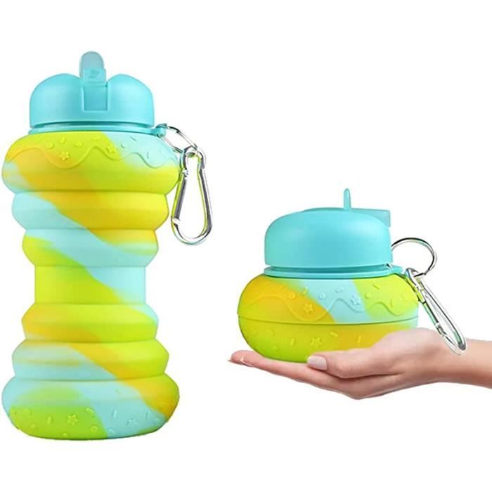 Gourde Silicone 550ml Pliable - Sans BPA Pour Sport Et Football