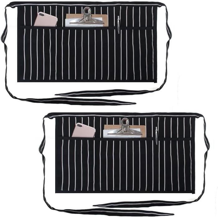 Tablier De Cuisine - TD® - Lot De 2 - Réglable - Étanche - Lavable - Noir Et Beige - Maison