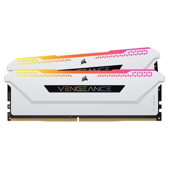 Corsair Vengeance RGB PRO SL Series - Kit d'éclairage Blanc - Kit de 2 barrettes d'éclairage format RAM DDR4