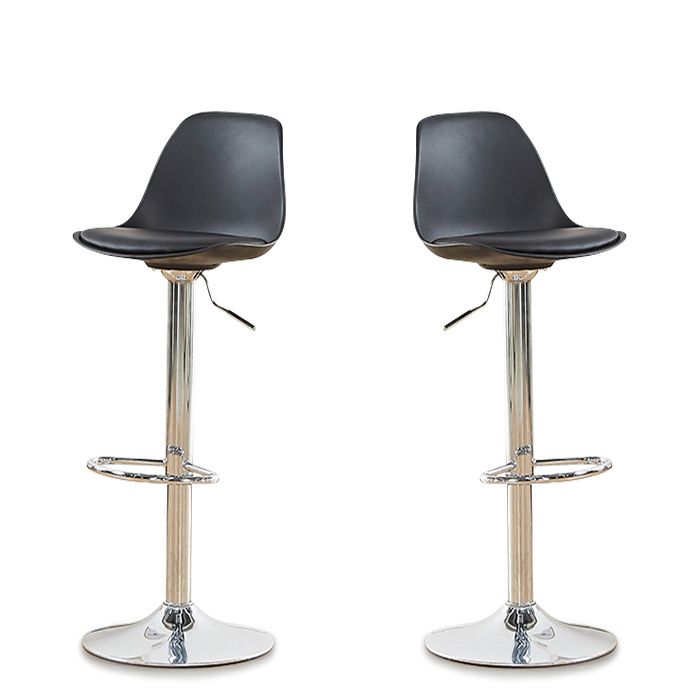 Lot de 2 tabourets de cuisine noire - Deki