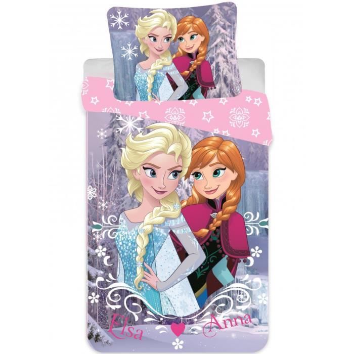Parure De Lit Bebe Fille La Reine Des Neiges Disney Housse De Couette Taie Cdiscount Maison