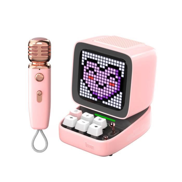 Enceinte Bluetooth - Divoom - Ditoo Mic Rose - 15W - Karaoke - Affichage Pixelisé