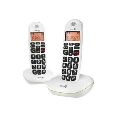 DORO Téléphone sans fil PhoneEasy Duo DECT avec afficheur - 100 W - Blanc