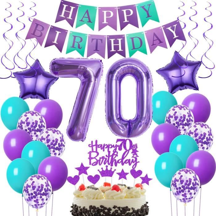 Ballons 70 Ans Anniversaire Noir Or, Décoation Anniversaire 70 Ans Homme Femme, Anniversaire Ballon 70 Ans Femme, Décoation 70 Ans Anniversaire Femme