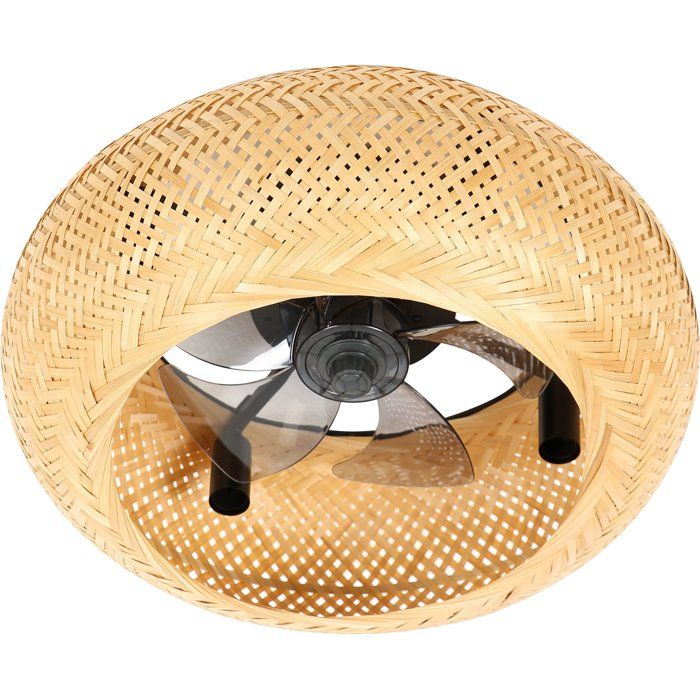 Ventilateur de plafond silencieux avec éclairage E27 Ø.50 cm Farelek Canissea