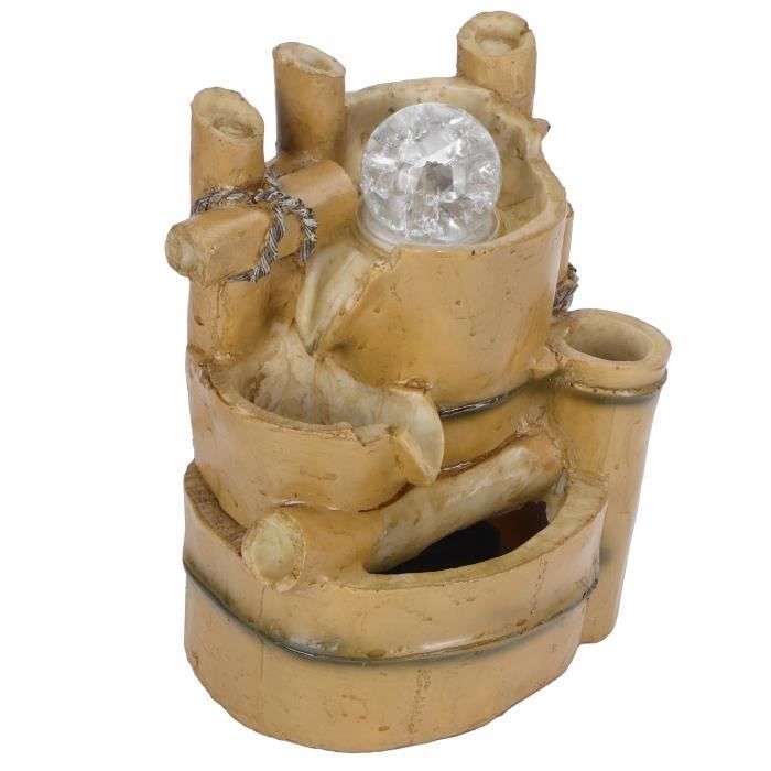 Fontaine Interieur Résine Eau Fontaines Feng Shui Roue Avec LED Lumière