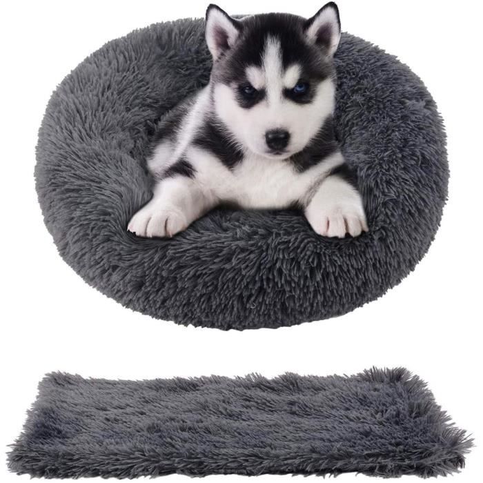 Meilleurs prix pour 2PC Panier Chien,60cm Lit Chat Chien Rond en Peluche et couverture pour animaux de compagnie