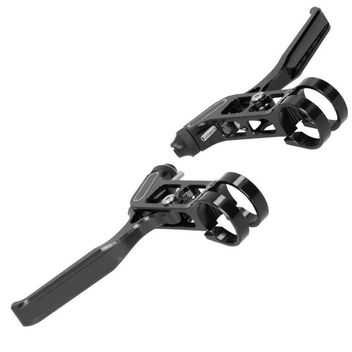 Leviers De Frein Vélo VTT 2 Doigts - Alliage Aluminium Léger, Couleur Violet, Pour Freins Mécaniques - 11