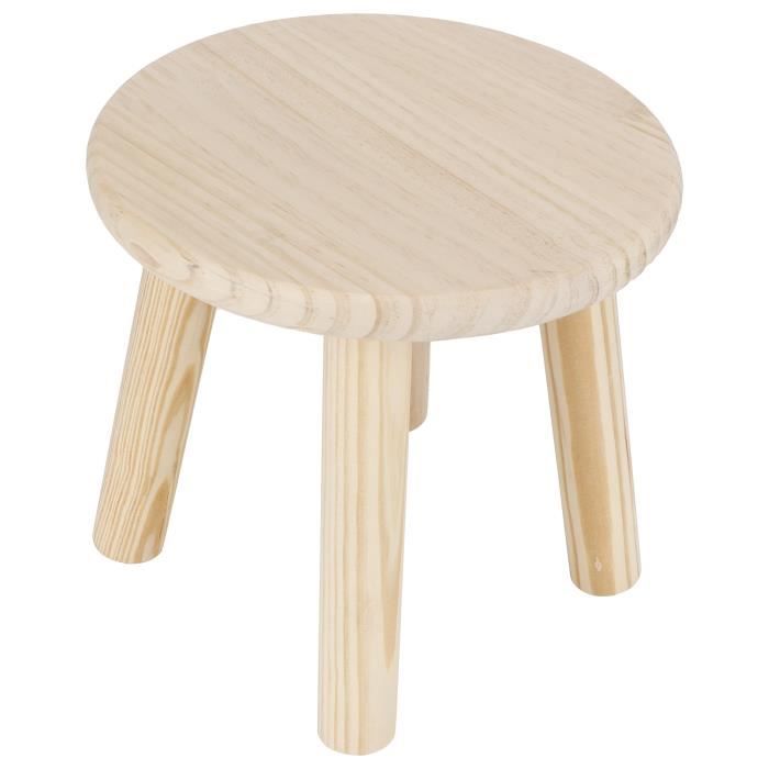 Bel Tabouret De Bebe Rond En Bois Avec Tapis Antiderapant Couleur Du Bois Cdiscount Maison