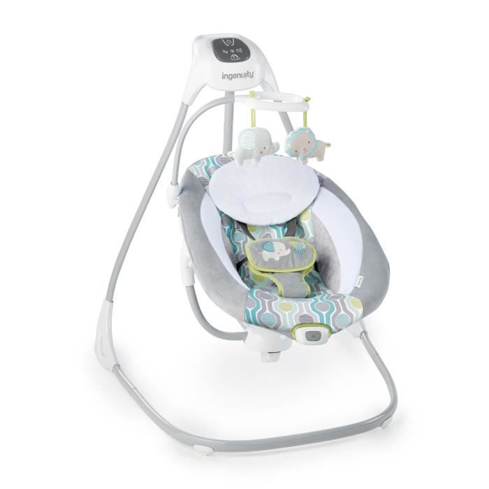 INGENUITY Balancelle transat bébé électrique pivotante 180° – Everston 6 vitesses cadeau bébé