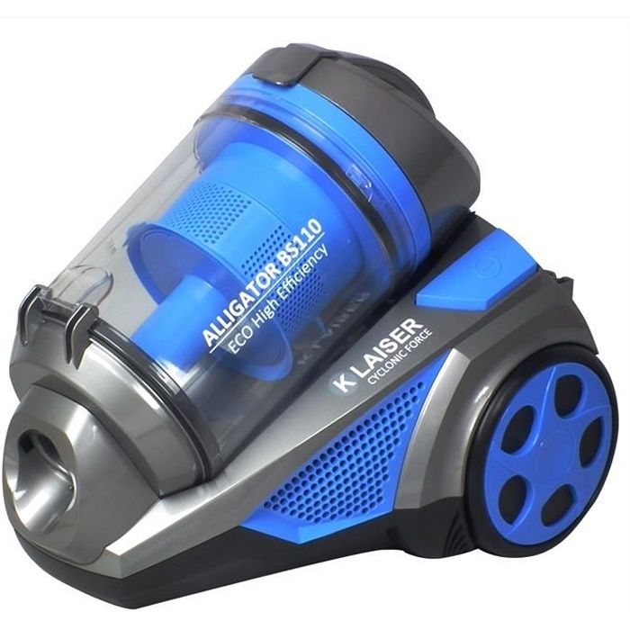 KLAISER - 1600W - Aspirateur Sans Sac Multi Cyclone Alligator Xtreme Force - Pure Air - Ultra Confort - Cordon Extra Long 7 Mètres