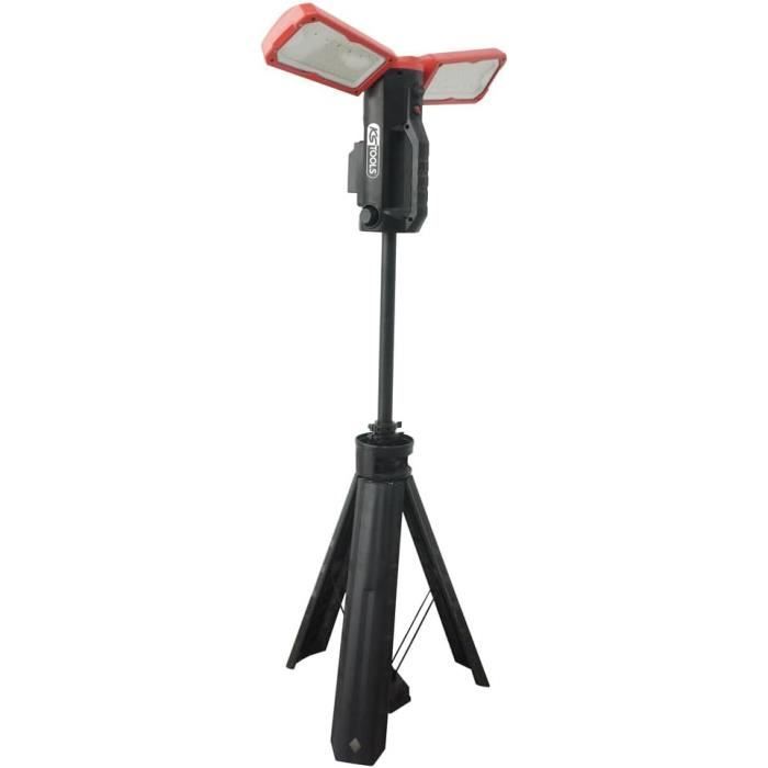 Projecteur portable sur trépied KS Tools - 150.4470F - Projecteur de chantier 10 000 lumens - éclairage sans fil ACDC - lampe LE
