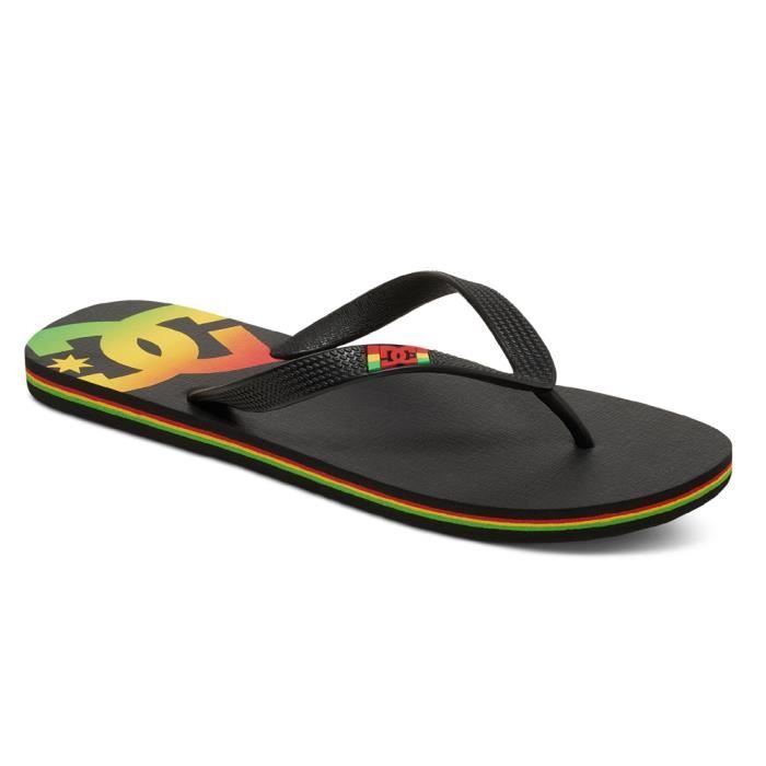 tongs - dc shoes - spray m - noir - homme - couleurs rasta