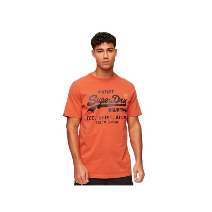 T shirt - Superdry - Homme - Vintage Logo Store - Orange - Coton